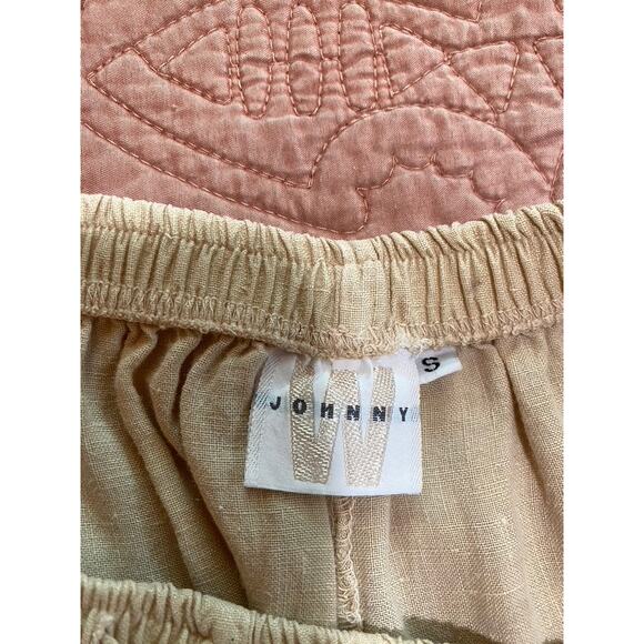 Linen Pants Cream Oat Tie Waist - Picture 5 of 10